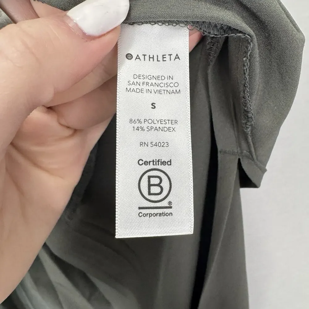 Athleta Hayes Pleated Back Maxi Dress Women Small Green Travel Minimalist Resort - Picture 13 of 14